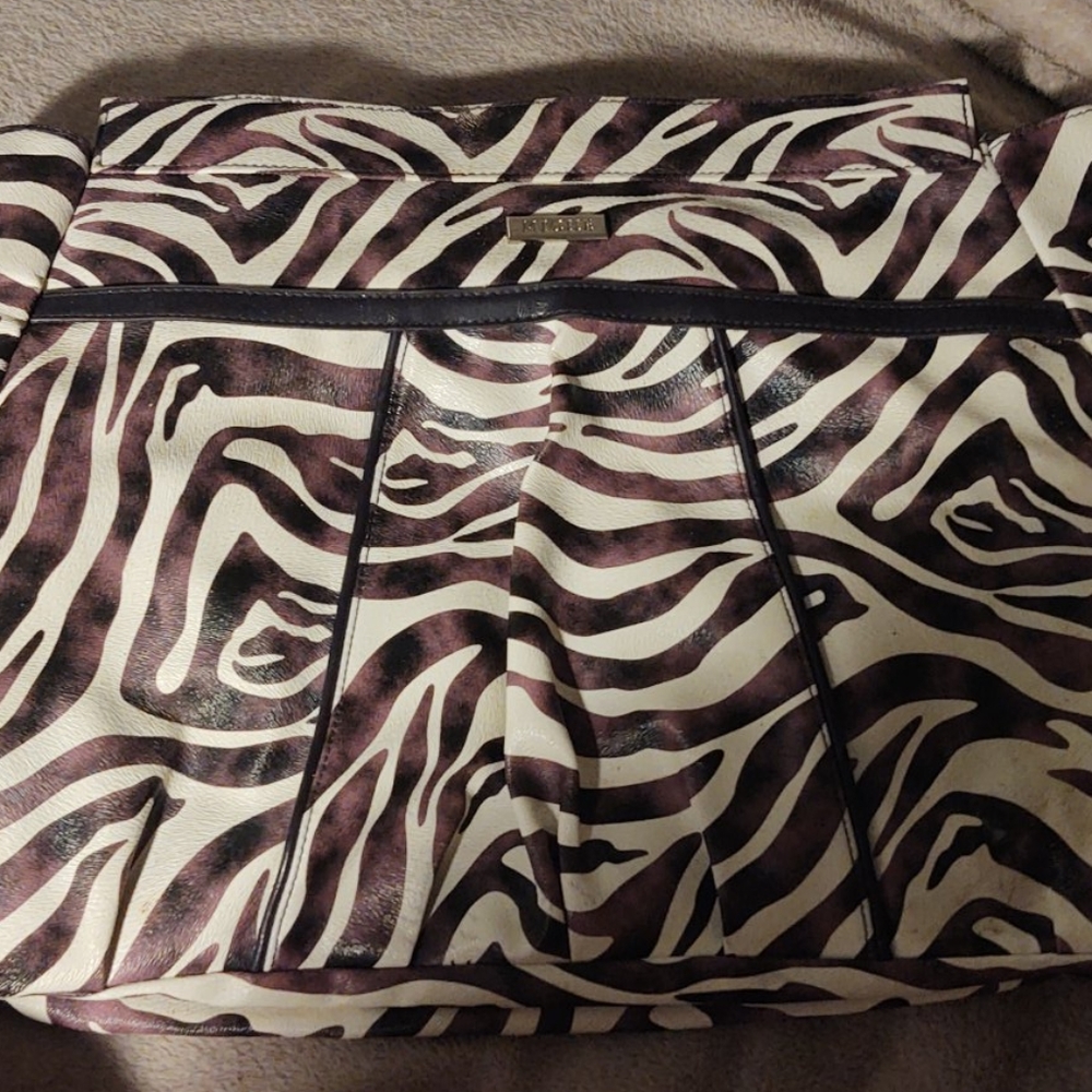 Purple zebra print miche bag shell